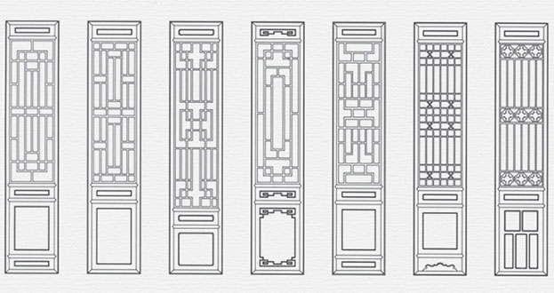 江永常用中式仿古花窗图案隔断设计图